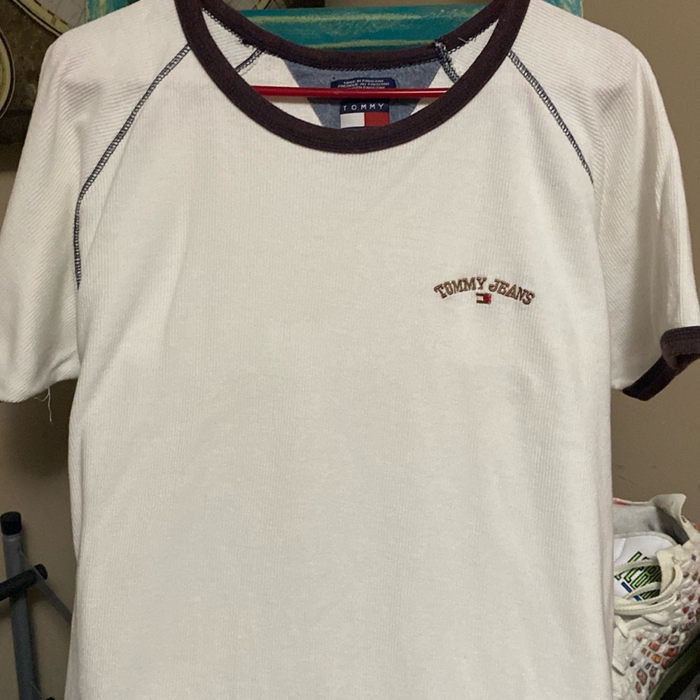 Tommy jeans waffle crewneck t shirt. Embroidered logo